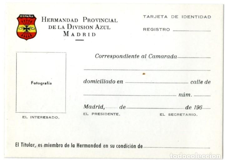Militaria: DOS CARNET HERMANDAD DIVISI&Oacute;N AZUL - Foto 1