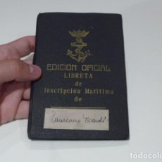 Militaria: ANTIGUA LIBRETA DE INSCRIPCION MARITIMA, DE BARCO. 1947. CARNET DE MARINA. BARCELONA. 