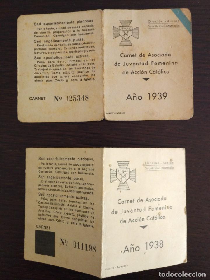 Militaria: 1938 1939 CARNETS JUVENTUD FEMENINA ACCION CATOLICA VITORIA MARIA DE MADARIAGA VI&Ntilde;ETAS