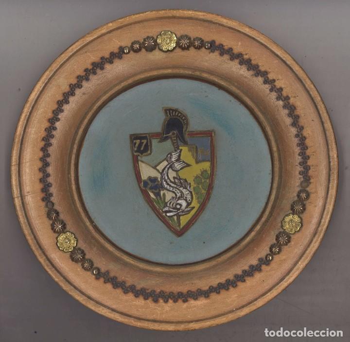 Militaria: Plato de madera de regimiento franc&eacute;s - Foto 1