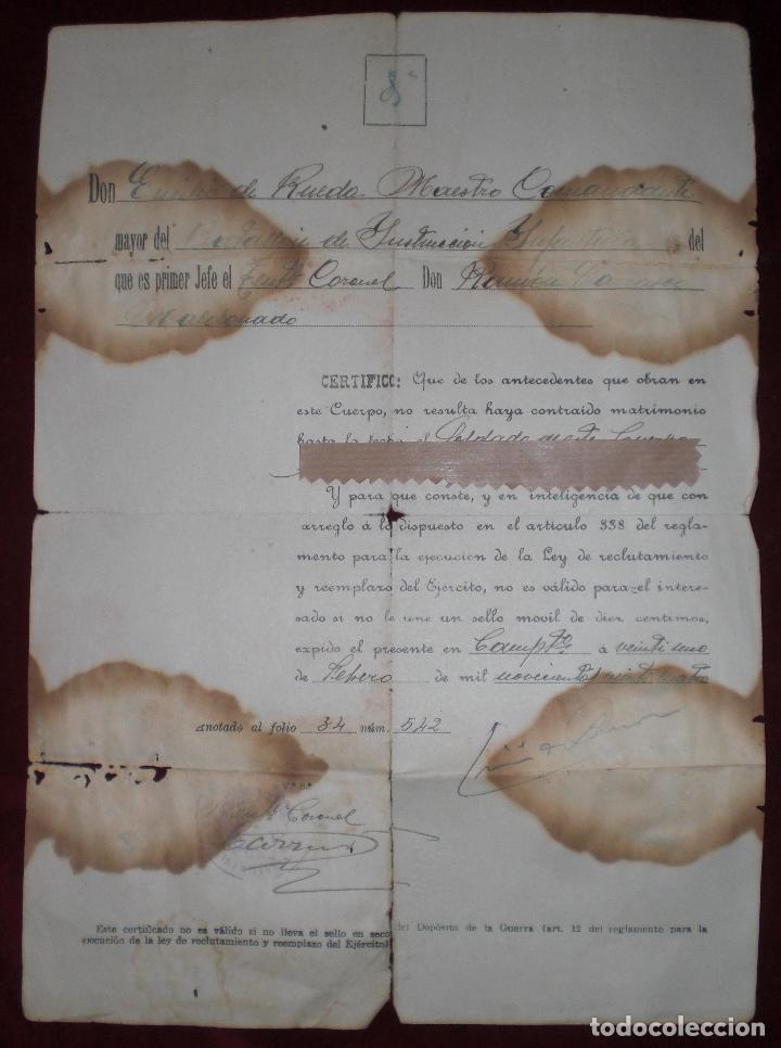 Militaria: Documento reemplazo 1924 - Foto 1