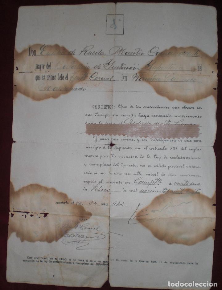 Militaria: Documento reemplazo 1924 - Foto 2