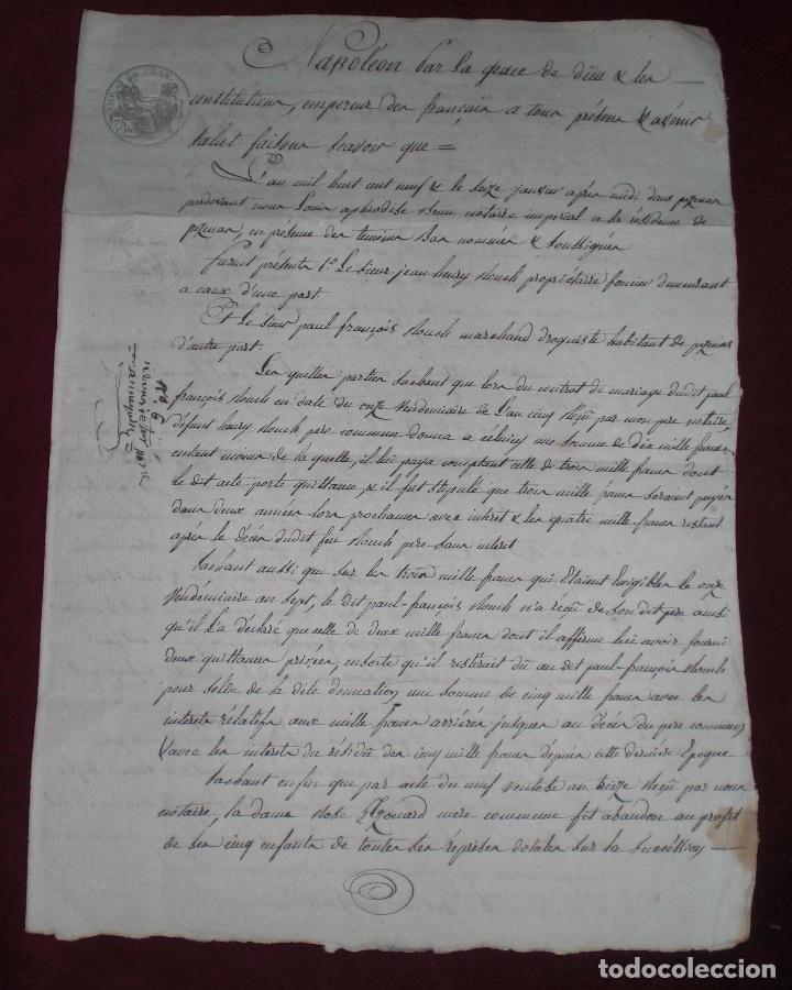 Militaria: Antiguo documento frances de Napoleon - Foto 3