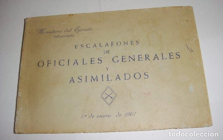Militaria: ESCALAFONES DE OFICIALES GENERALES Y ASIMILADOS. 1961