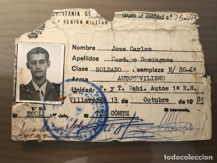 Militaria: ANTIGUO CARNET TARJETA MILITAR CAPITAN&Iacute;A GENERAL AUTOMOVILISMO 1981