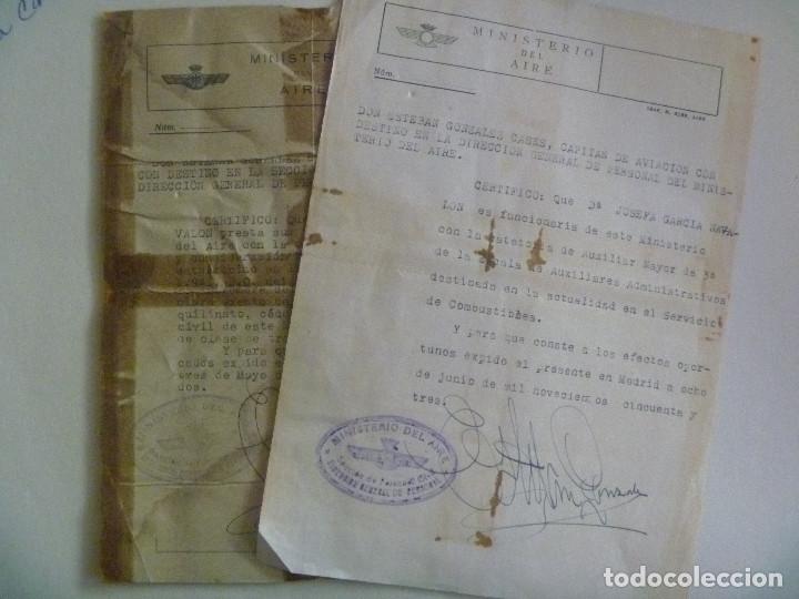 Militaria: EJERCITO DEL AIRE : LOTE DE 2 CERTIFICADO  MUJER FUNCIONARIA DE AVIACION . MADRID, 1942 y 1953