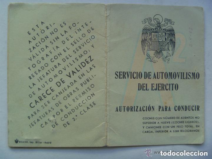Militaria: EJERCITO DE MARRUECOS : RGTO. INFANTERIA MELILLA N&ordm; 52 . 1950 . CARNET DE CONDUCIR