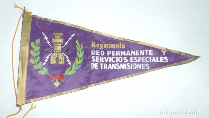 Militaria: BANDERIN del Regimiento Red Permanente y Servicios Especiales de Transmisiones, PRADO DEL REY, ARAVA
