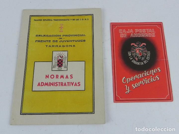 Militaria: Folleto del Frente de Juventudes en Tarragona. Falange Espa&ntilde;ola Tradicionalista y de las JONS, Deleg
