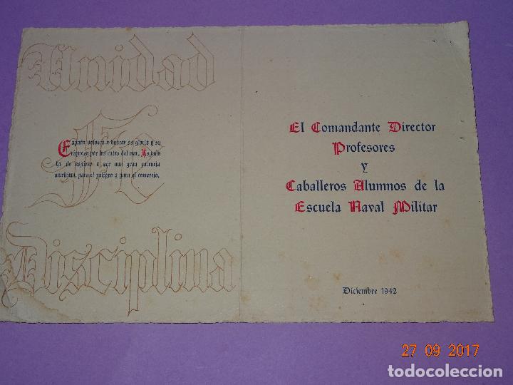 Military Antiques: Antigua Felicitaci&oacute;n de Navidad del Comandante y Caballeros Alumnos Escuela Naval Militar - A&ntilde;o 1942