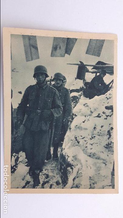 Militaria: Divisi&oacute;n Azul. Tarjeta postal de propaganda alemana.  Serie azul.