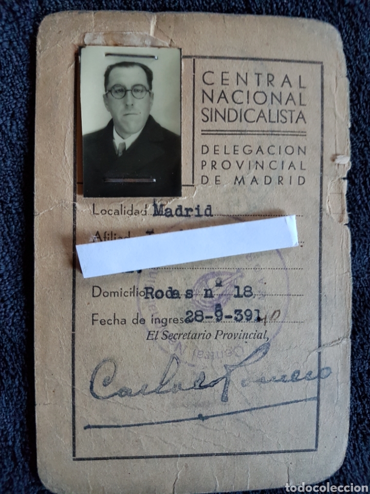 Militaria: Carnet CNS Madrid 1939 - Foto 2