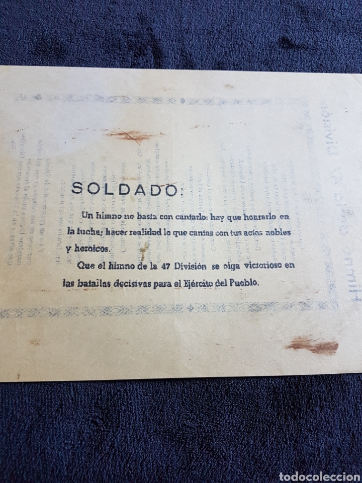 Militaria: Himno 47 Division ejercito popular republica guerra civil - Foto 2