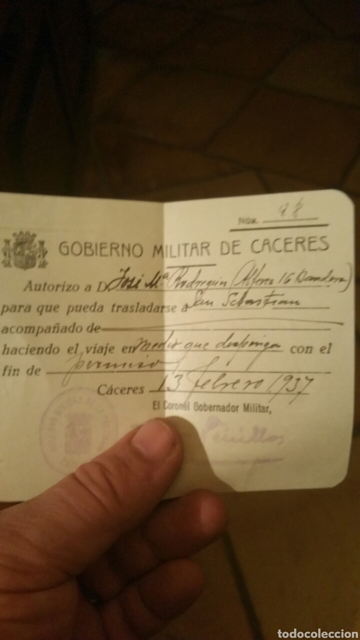 Militaria: Documento guerra civil alf&eacute;rez de 16 bandera legi&oacute;n