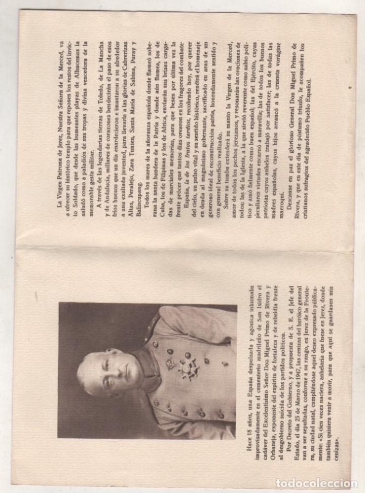 Militaria: Documento impreso de Don Miguel Primo de Rivera Alhucemas 8 de septiembre 1935