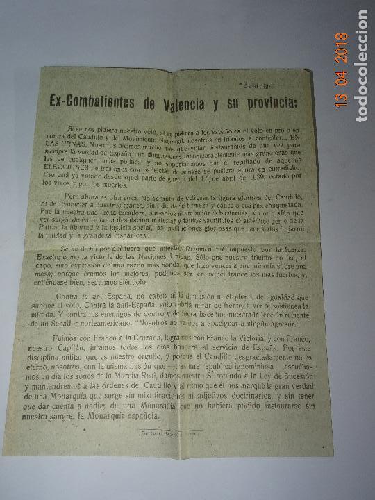 Militaria: Pasqu&iacute;n &iexcl; EX COMBATIENTES DE VALENCIA Y PROVINCIA ! Refer&eacute;ndum Ley de Sucesi&oacute;n de FRANCO A&ntilde;o 1947