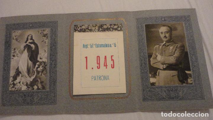 Militaria: PROGRAMA FESTEJOS.PATRONA INFANTERIA.REGIMIENTO EXTREMADURA 15.ALGECIRAS 1945.MINUTA.HIMNO