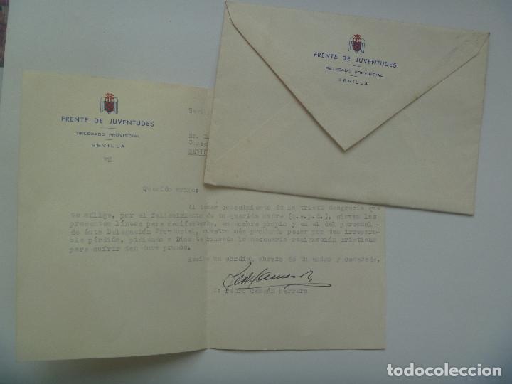 Militaria: FRENTE DE JUVENTUDES , DELEGADO PROVINCIAL : CARTA A CONCEJAL DE SEVILLA . 1960