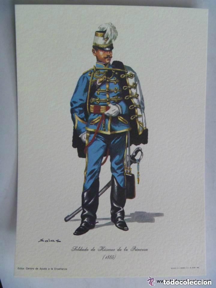 Militaria: L&Aacute;MINA DE CABALLERIA  : HUSAR DE LA PRINCESA DE GALA, 1885 . DE DELFIN SALAS ... 17 X 24 CM.