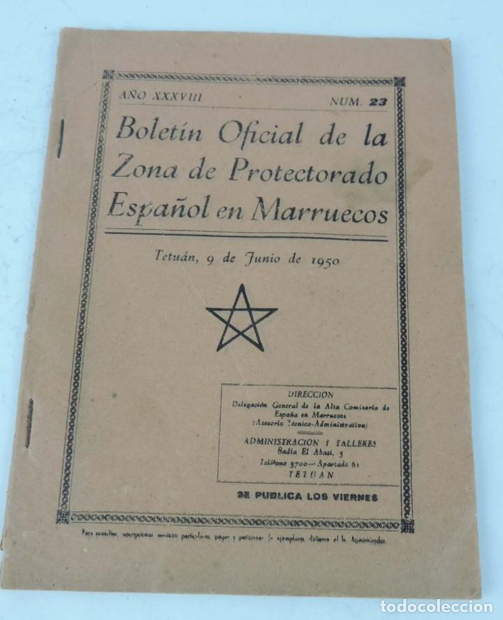 Militaria: BOLET&Iacute;N OFICIAL DE LA ZONA DE PROTECTORADO ESPA&Ntilde;OL EN MARRUECOS N&ordm;23, A&Ntilde;O 1950, MIDE 21,5 x 16 cms.