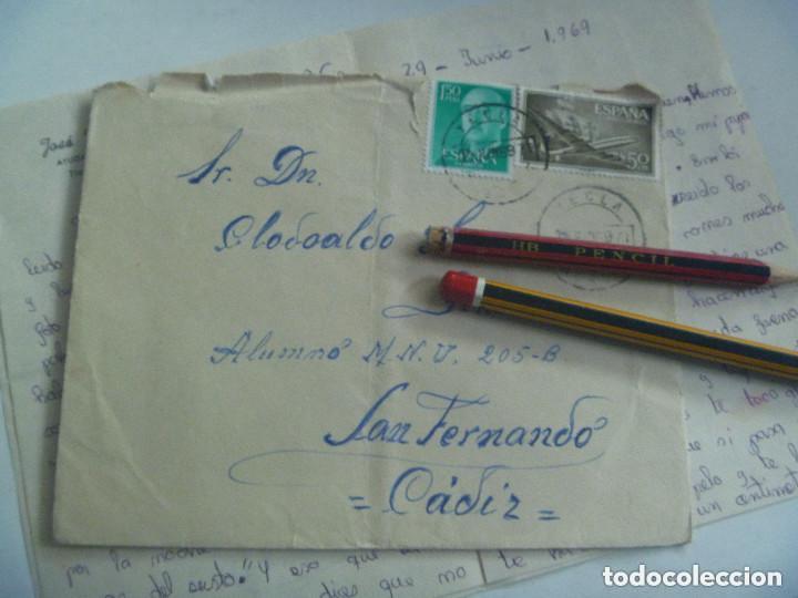 Militaria: CARTA DIRIGINA A MILITAR DE LA MILICIA NAVAL UNIVERSITARIA EN SAN FERNANDO. 1969.