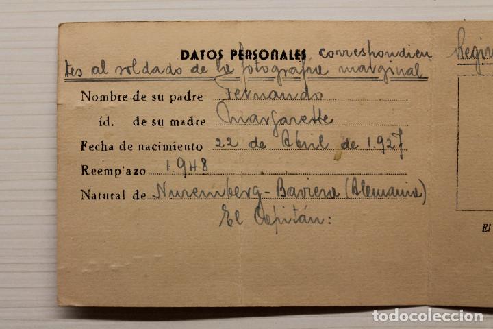 Militaria: SOLDADO NACIDO EN ALEMANIA, REGIMIENTO INFANTER&Iacute;A BADAJOZ, N&ordm; 26, 1950