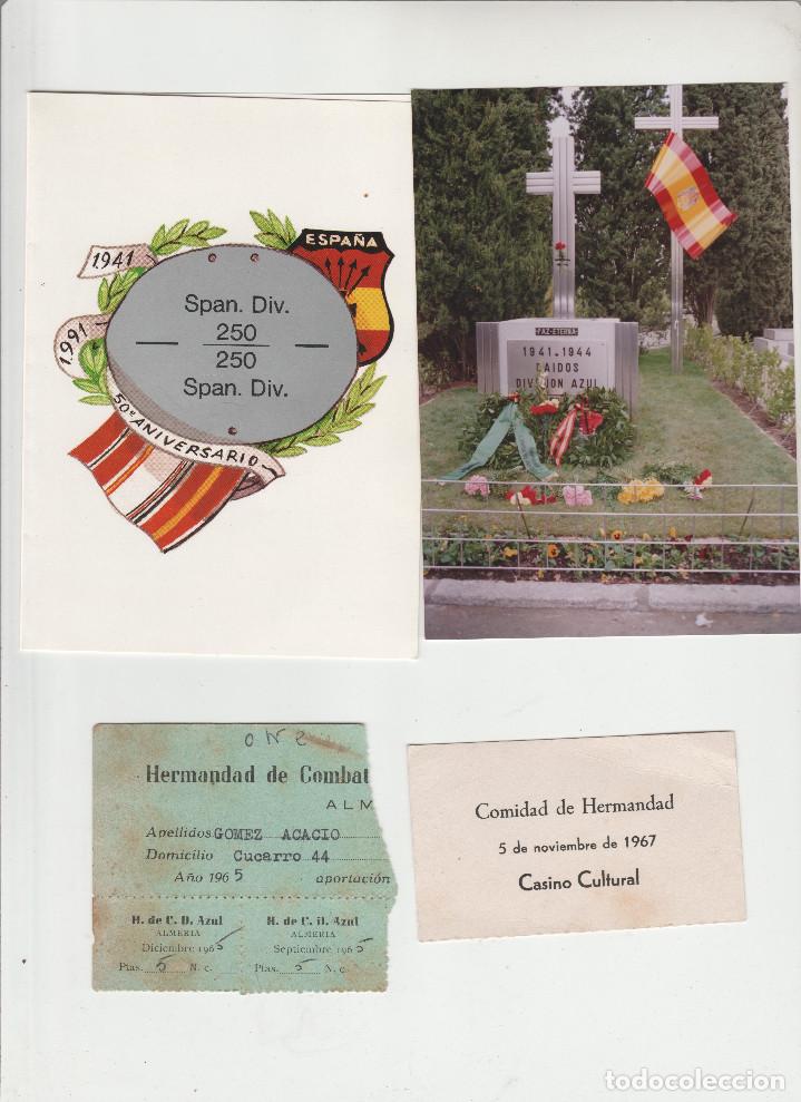 Militaria: DOCUMENTOS DIVISION AZUL-ALMERIA - Foto 1