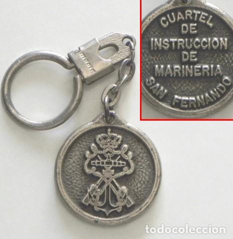 Militaria: LLAVERO DEL CUARTEL DE INSTRUCCI&Oacute;N MARINER&Iacute;A SAN FERNANDO - C&Aacute;DIZ - EMBLEMA MILITAR EJ&Eacute;RCITO ESPA&Ntilde;A