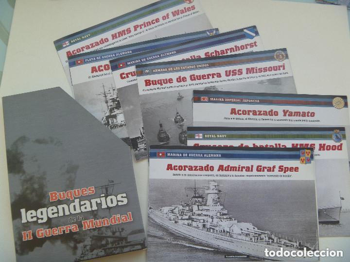 Militaria: LOTE DE 7 FICHAS DE BARCOS Y ARCHIVADOR. COLECCION BUQUES LEGENDARIOS DE LA II &ordf; GUERRA MUNDIAL