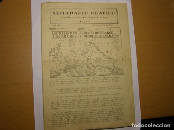 Militaria: Folleto propaganda antinazi, embajada norteamericana de Madrid, a&ntilde;o 1944, abril, n&ordm; 47.