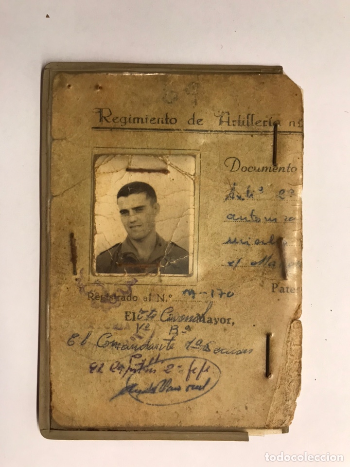 Military Antiques: MILITAR. Pase Pernoctacion Soldado. Regimiento de Artiller&iacute;a. No.17 PATERNA (Valencia) h.1960?