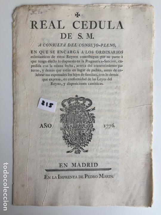 Militaria: REAL CEDULA DE S.M. , MADRID 1776 - Foto 1