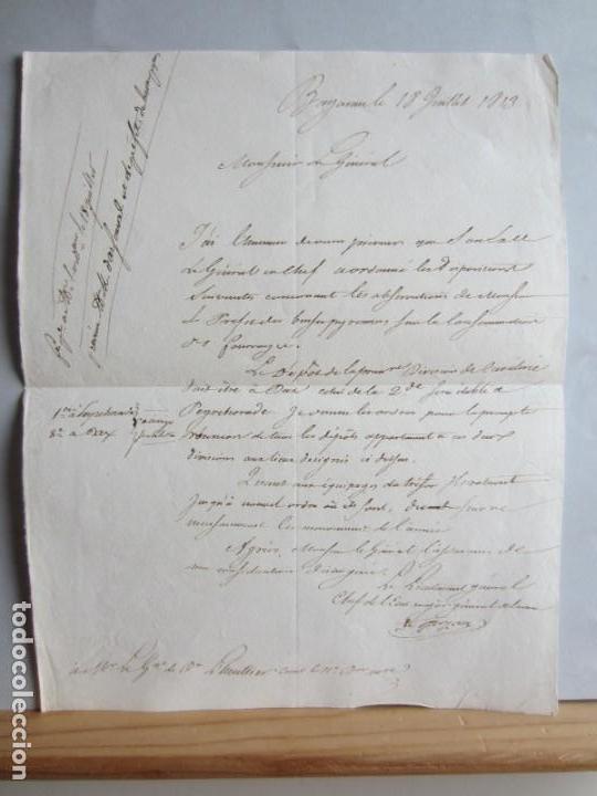 Militaria: 1813-FIRMA ORIGINAL GENERAL HONOR&Eacute; GAZAN.GUERRA INDEPENDENCIA.BATALLA-ALBUERA-VITORIA.SITIO ZARAGOZA