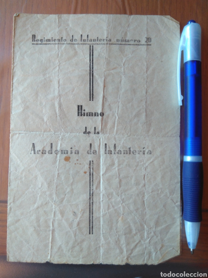 Militaria: HIMNO DE LA ACADEMIA DE INFANTER&Iacute;A REGIMIENTO DE INFANTER&Iacute;A N&Uacute;MERO 20 GUADALAJARA', PATERNA VALENCIA