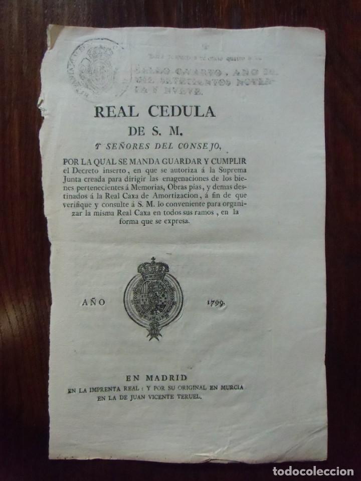 1799 Real Cedula Carlos Iv Enagenacion Bienes M Sold At Auction