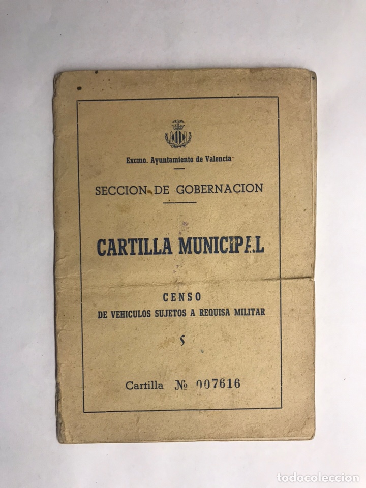 Militaria: MILITAR. Valencia, Censo de Veh&iacute;culos sujetos a Requisa Militar (a.1956)