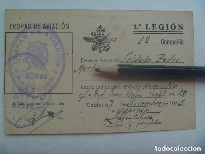 Militaria: TROPAS DE AVIACION : CARNET DE SOLDADO DE LA 2&ordf;  LEGION . TABLADA ( SEVILLA ) , 1945