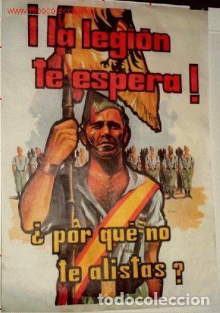 Militaria: La Legión te espera! Cartel publicitario dibujado por Delfín Salas. Años 1970. ORIGINAL DE EPOCA - Foto 1 - 197258471
