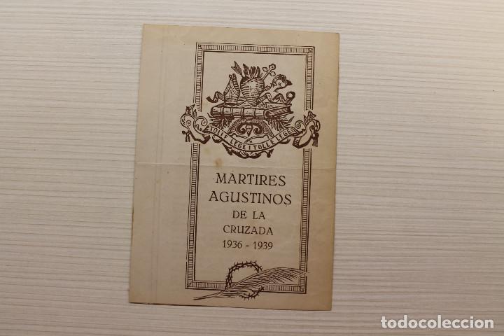 Militaria: ESQUELA CONJUNTA, M&Aacute;RTIRES AGUSTINOS DE LA CRUZADA 1936-1939, 13X9,50 CM