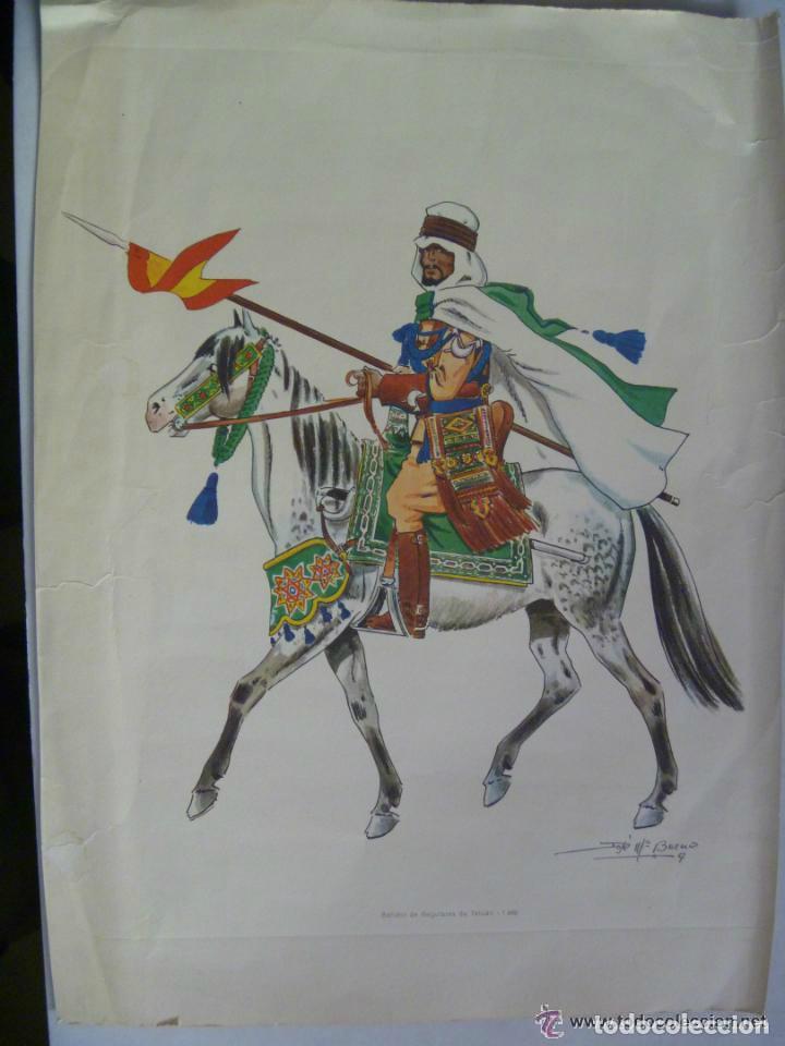 Militaria: LAMINA DE BATIDOR DE REGULARES DE TETUAN, 1949 . DE JOSE M&ordf; BUENO ..... 25 X 35 CM