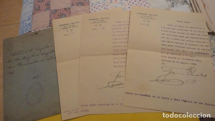 Militaria: GOBIERNO MILITAR TRES CARTAS AL CAPELLAN SANTA IGLESIA CATEDRAL DE SEVILLA 1923