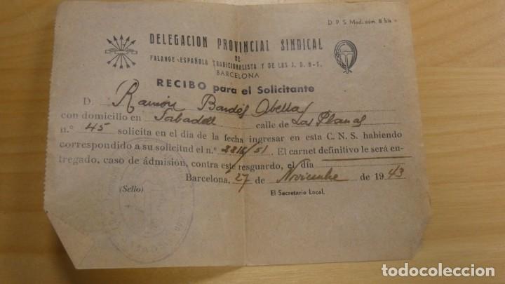 Militaria: PAPEL DELEGACI&Oacute;N PROVINCIAL SINDICAL DE FALANGE ESPA&Ntilde;OLA .