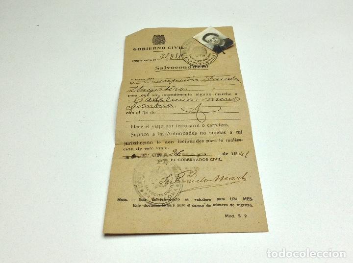 Military Antiques: SALVOCONDUCTO - BARCELONA A&Ntilde;O 41 - GOVIERNO CIVIL