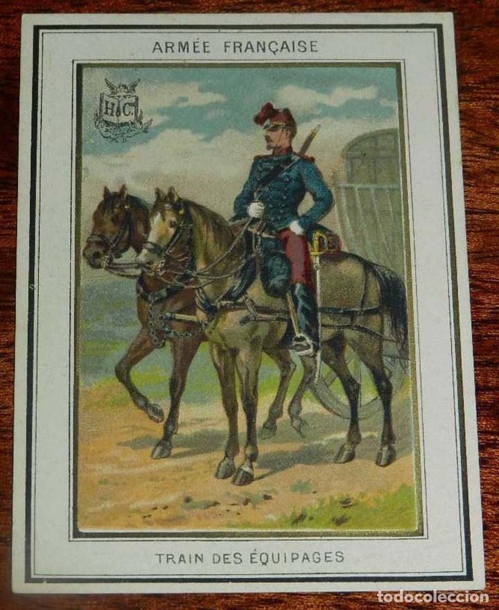 Militaria: ANTIGUO CROMO DE LA ARMADA FRANCESA, 1880-1900, HACHETTE, CARRO DE EQUIPAJES, MIDE 12 X 8,6 CMS. APR