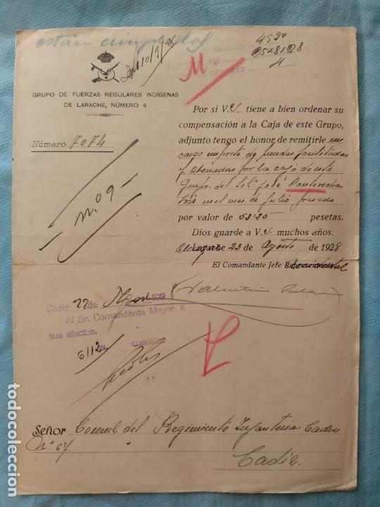 Militaria: oficio escrito remision regulares 1928