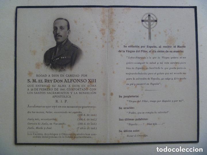 Military Antiques: RECORDATORIO MUERTE DEL REY ALFONSO XIII , ROMA 1941 . CON FOTO