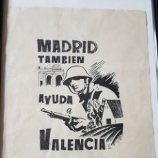 Militaria: IMPRESIONANTE ORIGINAL DESIDERIO BABIANO LOZANO GUERRA CIVIL MADRID TAMBIÉN AYUDA A VALENCIA. Lote 160253984