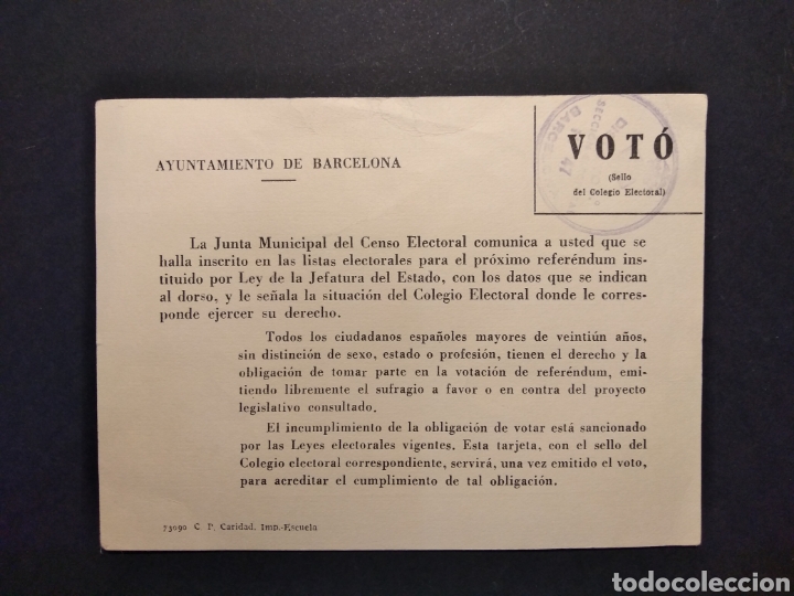 Militaria: Material refer&eacute;ndum nacional 1966 - Foto 4