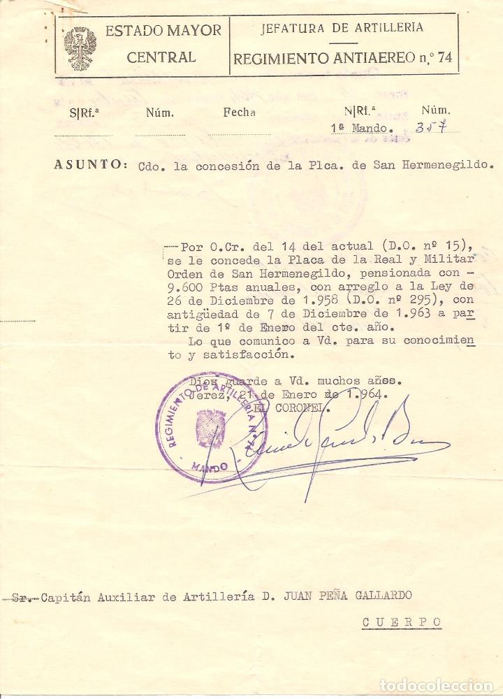 Militaria: TELEGRAMA POSTAL, ARTILLERIA DE EJERCITO REGIMIENTO N&ordm; 74, JEREZ DE LA FRONTERA, 1954
