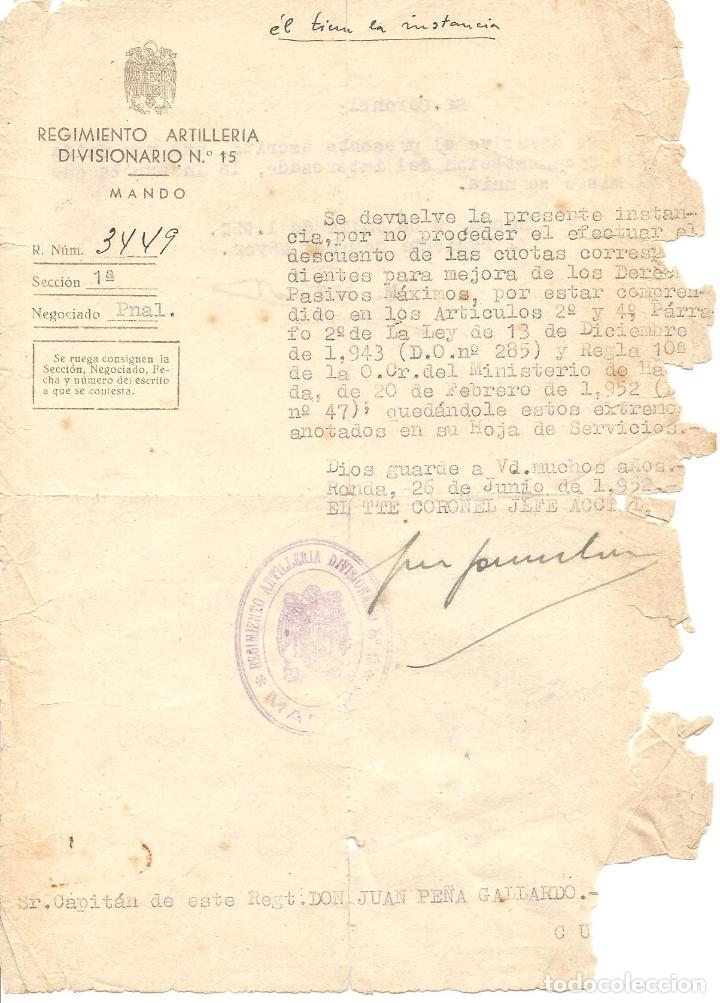 Militaria: REGIMIENTO ARTILLER&Iacute;A DIVISIONARIO N&ordm; 15, 1952